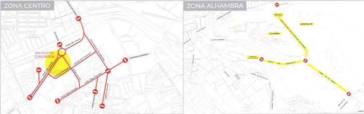 Mapas con las zonas afectadas por restricciones.