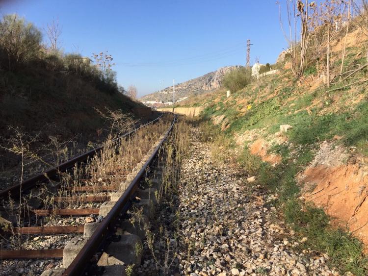 Aspecto abandonado que presenta la vía del tren.