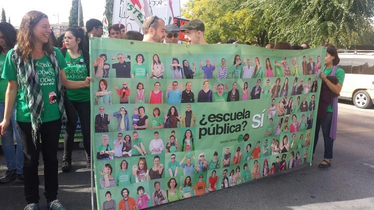 Manifestación el pasado jueves contra la Lomce en Granada.