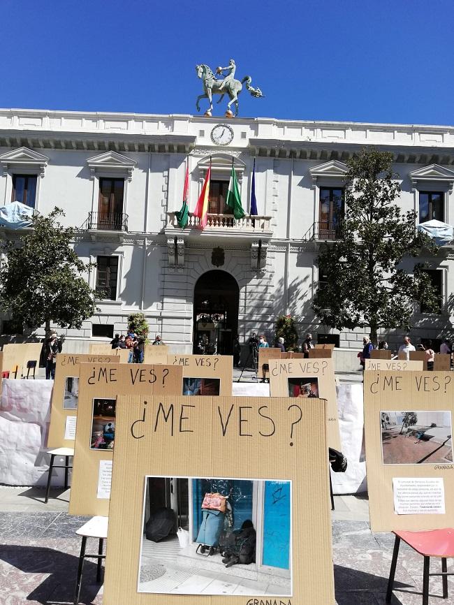 Imagen de archivo de una acción para dar visibilidad a las personas sin hogar.