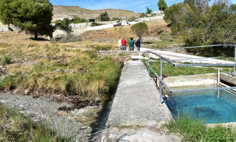 Paraje del nacimiento de Siete Fuentes, en Baza, un manantial con cada vez menos agua por el agotamiento del acuífero.