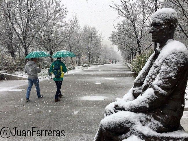 Última nevada en la capital, en 2018.