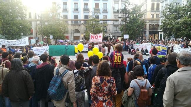 Los colectivos han finalizado sus marchas en la Plaza del Carmen.