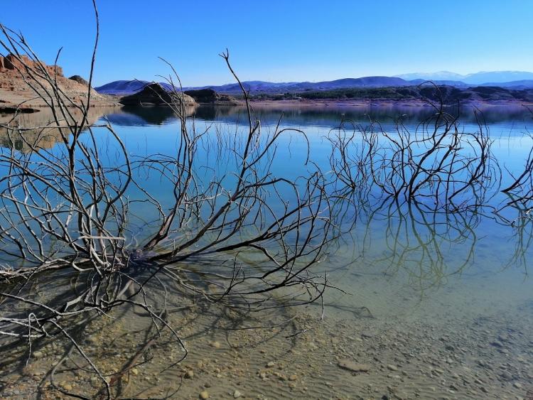 Detalle del pantano del Negratín, en una imagen de la pasada primavera.