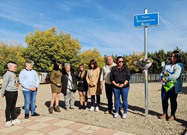 Inauguración del Parque dedicado a Encarnación Rubio en Cúllar Vega.