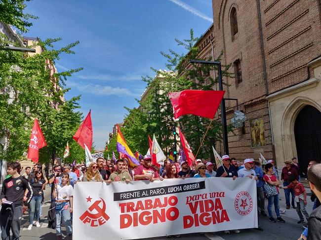 Imagen de la presencia del PCA en una manifestación del Primero de Mayo.