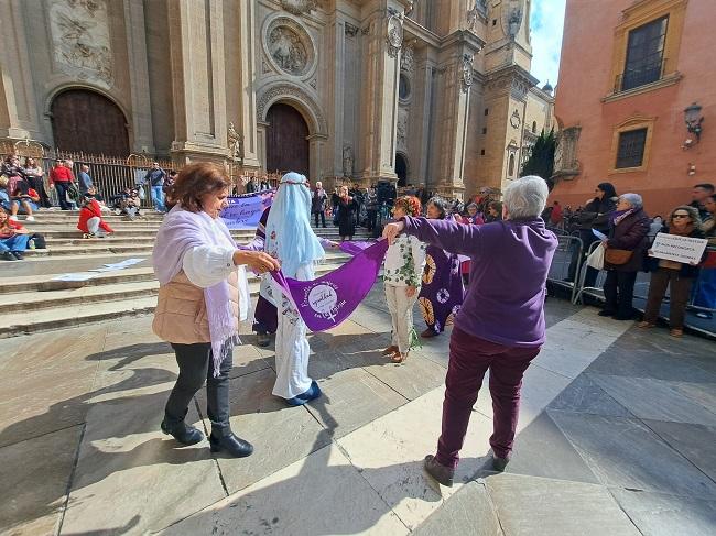 Un momento de la 'performance' este domingo.