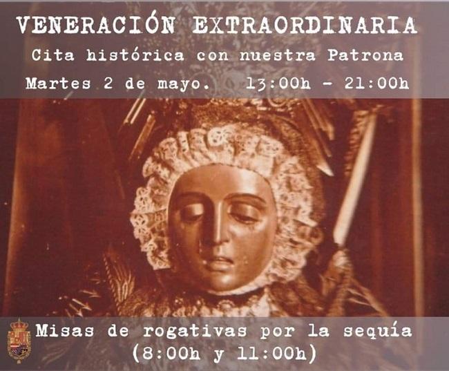 Cartel anunciador de las rogativas por la sequía, para el próximo 2 de mayo.