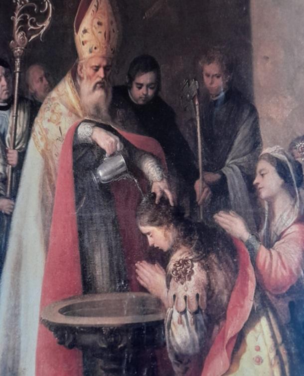 San Torcuato bautiza a Luparia hacia 45-65 d. C. Pintura anónima de la primera mitad del siglo XVIII. 
