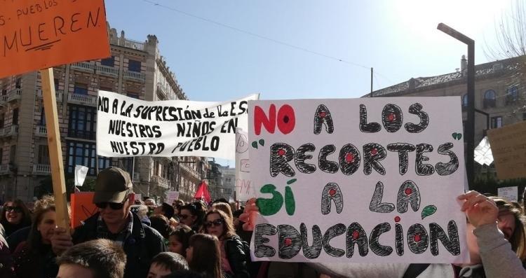 Protesta educativa del pasado enero en Granada. Protesta educativa del pasado enero en Granada.