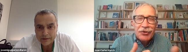 José Miguel Pérez Villares en su charla con Joan Carles March.