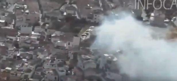 Imagen aérea del incendio Imagen aérea del incendio.