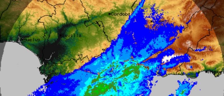 Imagen de la borrasca del radar de la AEMET. Imagen de la borrasca del radar de la AEMET.
