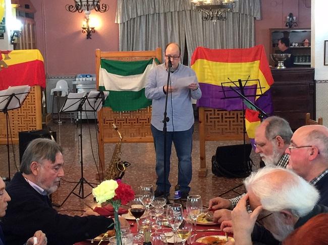 José María García Labrac, durante su intervención en la cena republicana. José María García Labrac, durante su intervención en la cena republicana.