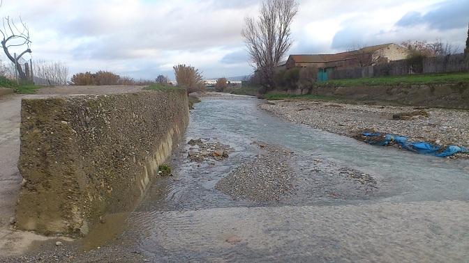 Río Dílar, cerca de ya de su desembocadura en el Genil.