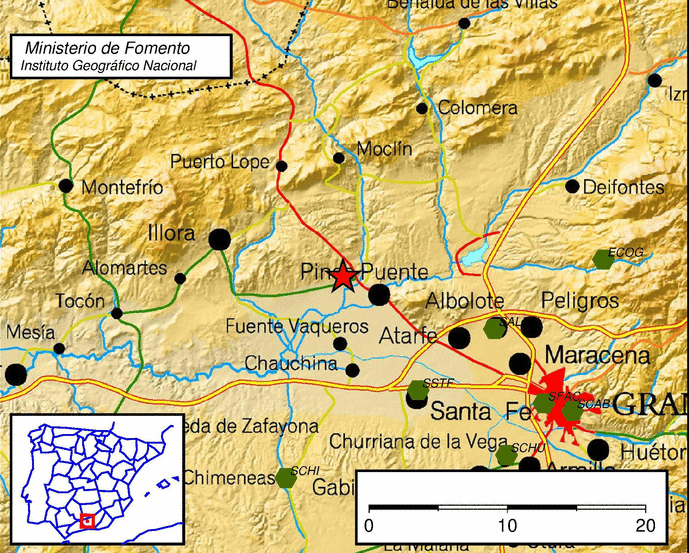 Mapa del seísmo.