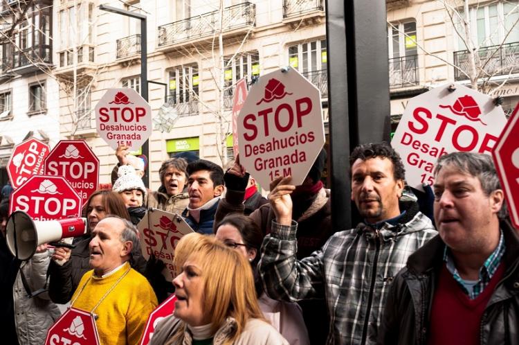 Una de las protestas de Stop Desahucios Una de las protestas de Stop Desahucios.