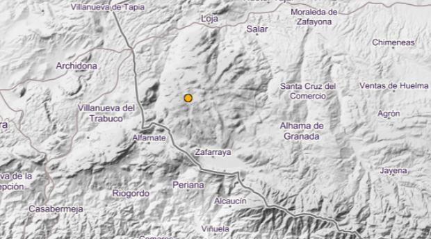 Ubicación del seísmo (punto amarillo), en la Sierra Gorda.