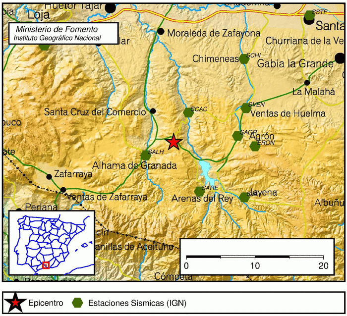 Localización del seísmo.