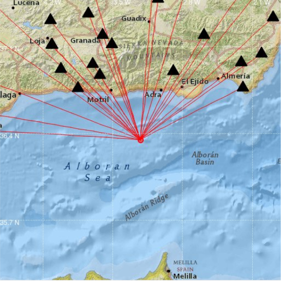 Imagen distribuida por el Instituto Andaluz de Geofísica.