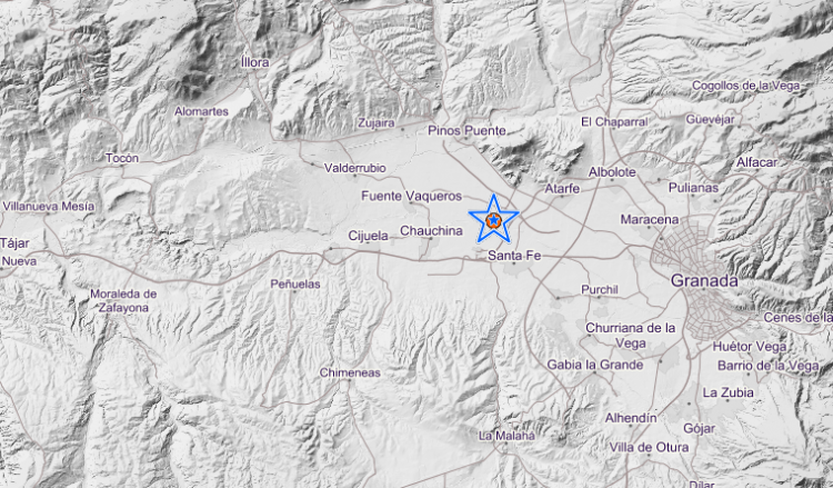 Mapa con la localización del terremoto.