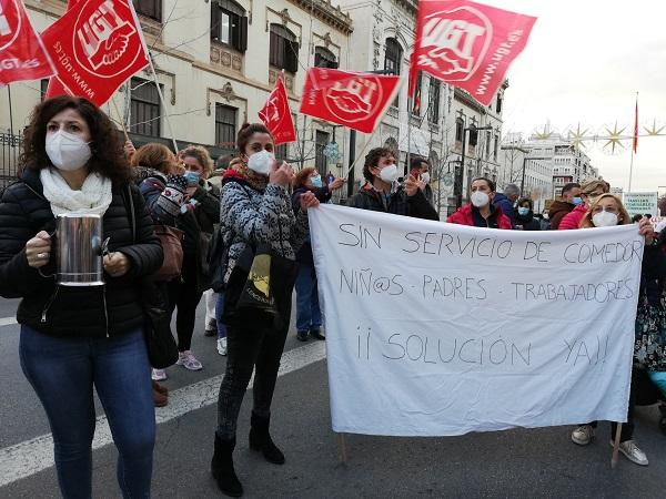 Imagen de la última movilización para reclamar una solución a los comedores escolares.