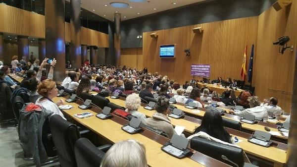 Tribunal de mujeres celebrado este viernes en el Congreso de los Diputados.