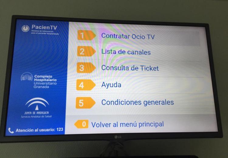 Servicio de TV en hospitales.