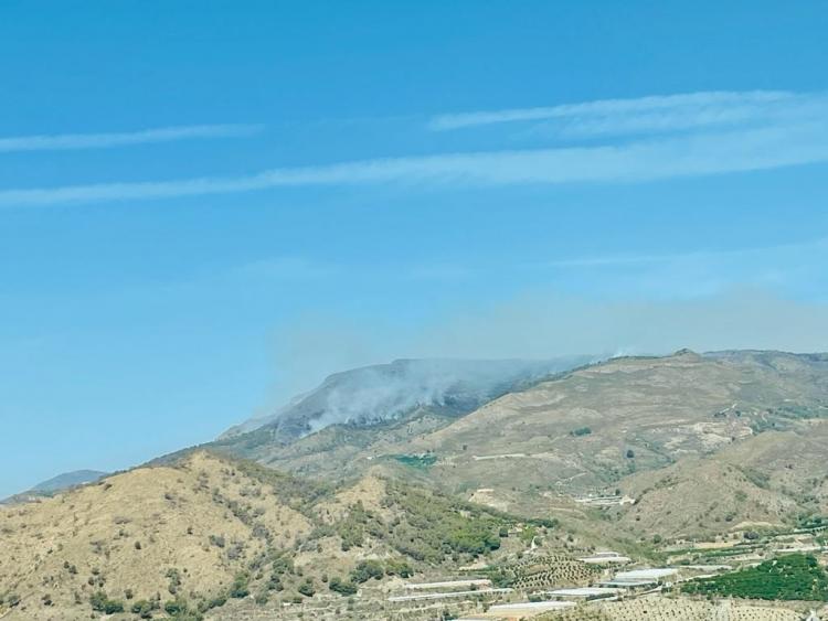 Vista del impacto del incendio en Los Guájares.