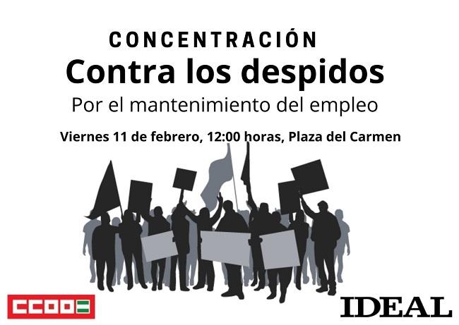 Cartel de la concentración prevista para el viernes.