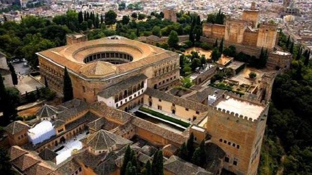 Vista aérea de la Alhambra.