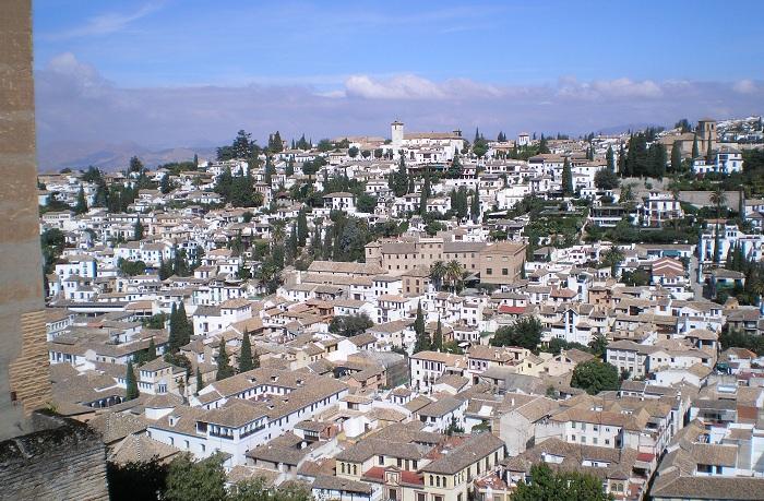 El Albaicín, desde la Alhambra.