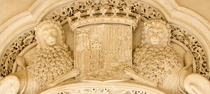 Escudo más antiguo de España con la granada incorporada. Salón de los Reyes de Zaragoza, 1492. Escudo más antiguo de España con la granada incorporada. Salón de los Reyes de Zaragoza, 1492.