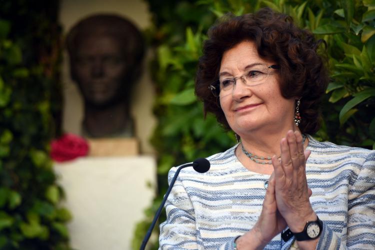 Antonina Rodrigo, en el Museo Casa Natal de Federico en Fuente Vaqueros.