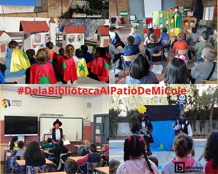 Mosaico de actividades realizadas por la Biblioteca Miguel Hernández. 