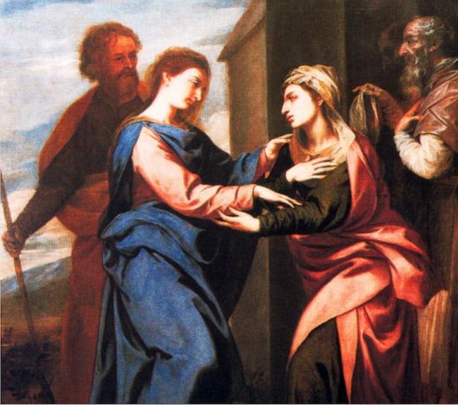La Visitación de Santa Ana a la Virgen María. Este cuadro de Alonso Cano, hoy expuesto en el Museo Goya de Castres, fue robado en 1810 de Granada. Es muy parecido a la copia de la Catedral.