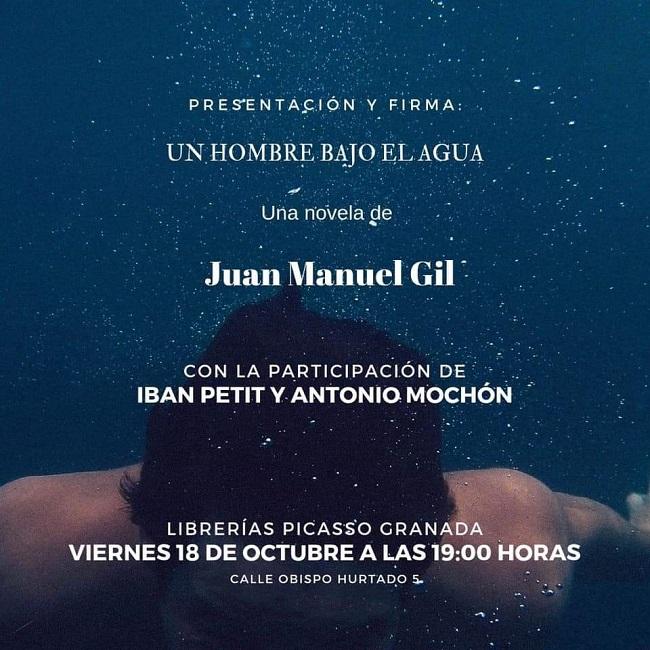 Cartel de la presentación de 'Un hombre bajo el agua'.