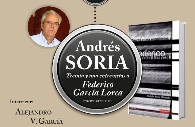 Cartel de la presentación del libro de Andrés Soria. 