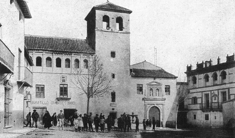 Grabado de la fachada original del convento de Santo Domingo, en Baza.