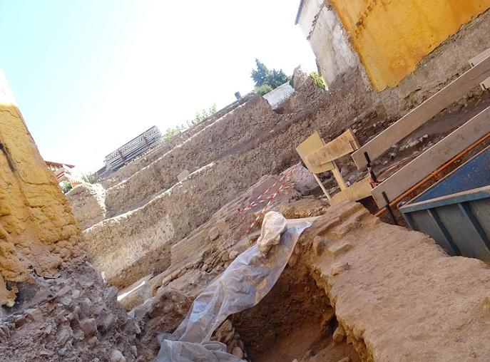 Excavación en el solar que ocupaba la Casa de los Tintes. 