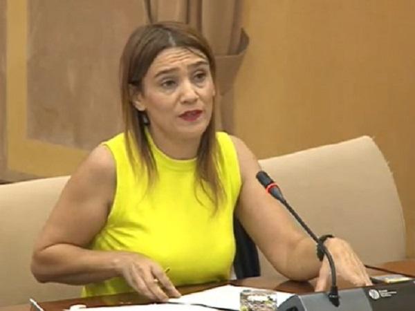Olga Manzano en comisión parlamentaria.
