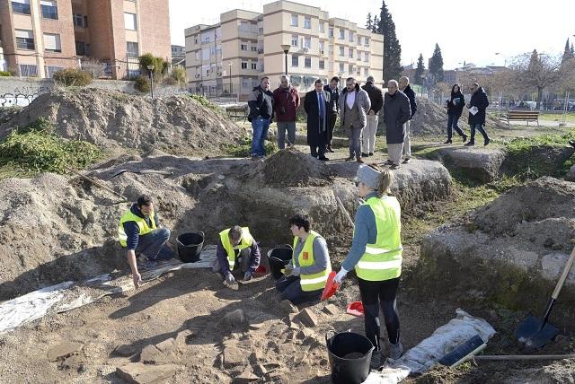 Trabajos arqueológicos en la villa romana Trabajos arqueológicos en la villa romana, este martes.
