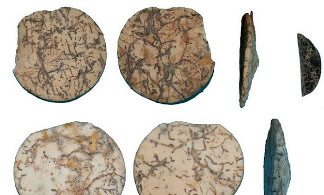 Adornos cónicos del Neolítico medio encontrados en Granada.