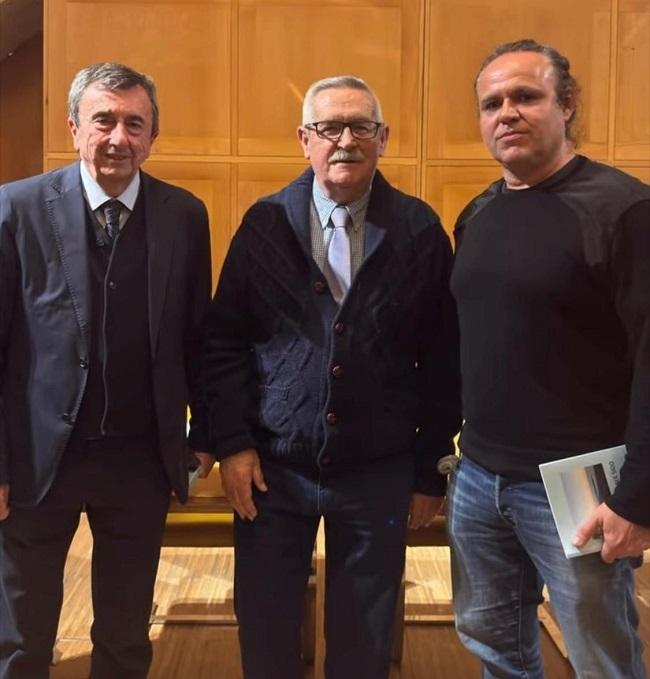 Antonio Malpica con Javier Gallego Roca y Saúl Meral.
