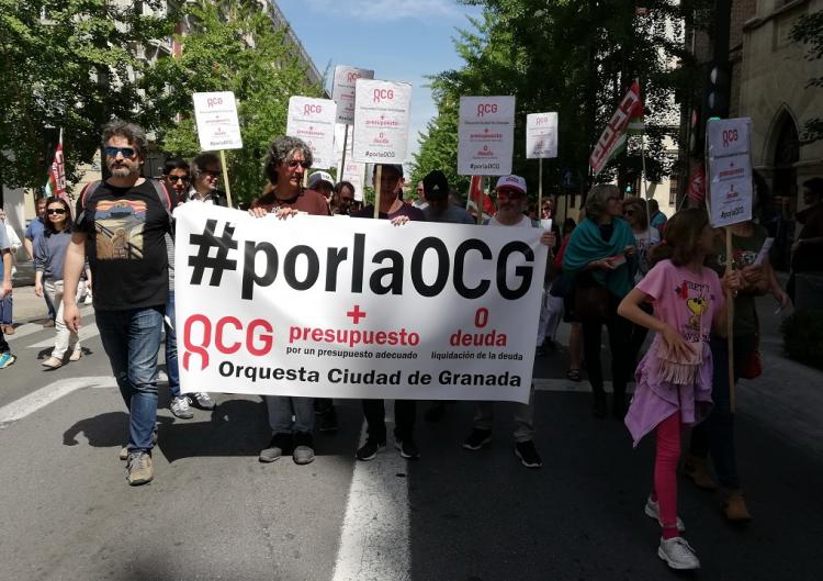 Músicos de la OCG en la manifestación del pasado 1 de mayo. Músicos de la OCG en la manifestación del pasado 1 de mayo.
