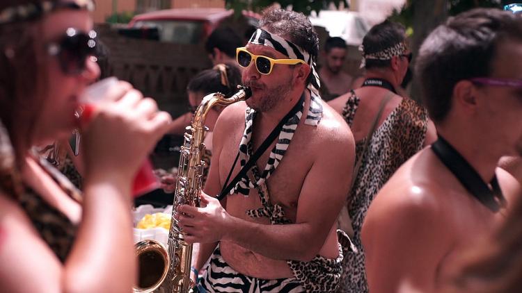 Música troglodita en una edición anterior de la Fiesta de la Prehistoria.