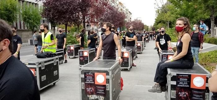 Una de las protestas del colectivo, agrupados en Alerta Roja..