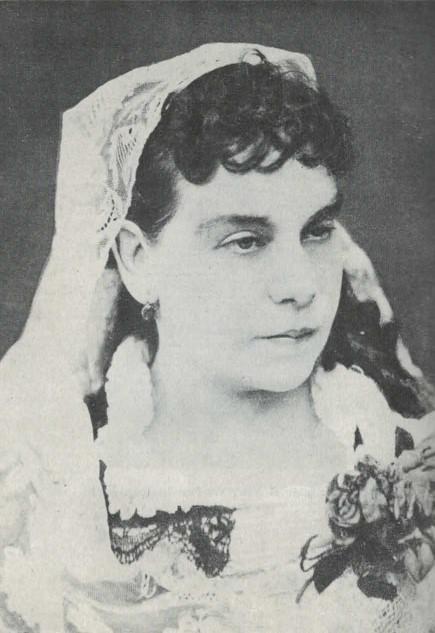 Retrato de Emilia Serrano enviada a José Zorrilla en 1854. Tenía veinte años. 