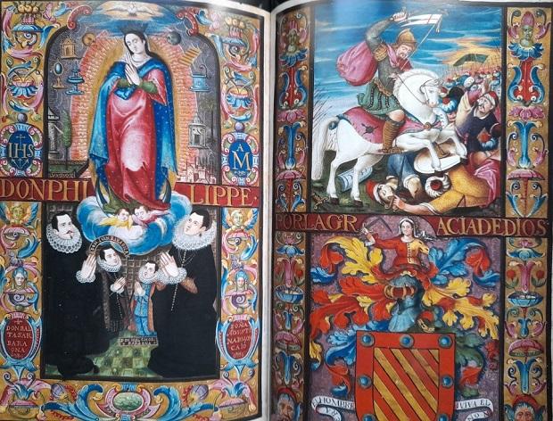 Carta ejecutoria de hidalguía de Baltasar de Barahona y Agustina de Moncayo, vecinos de Granada, 1611. El autor de retratos y pinturas es desconocido.