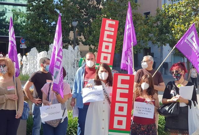 Protesta este jueves en la plaza Isabel la Católica. 